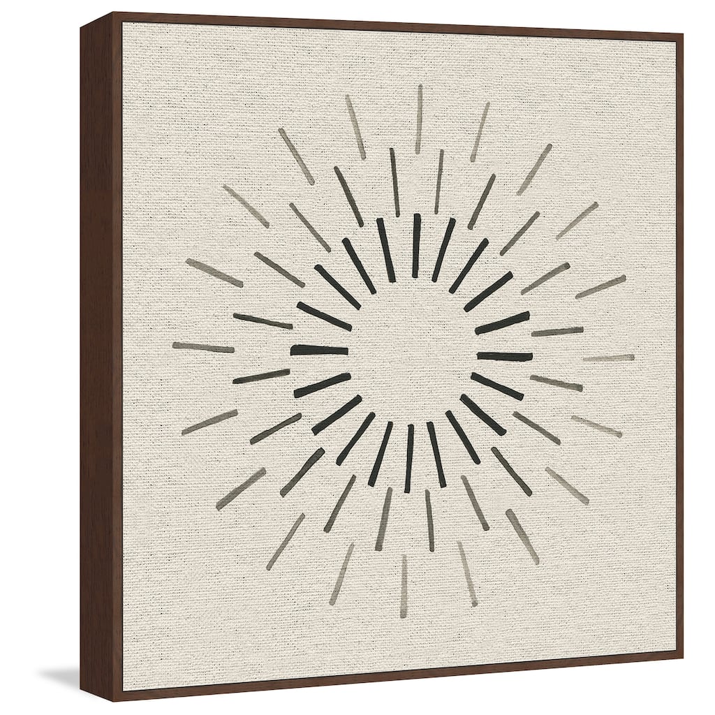 'Wonderful Rays' Floater Framed Painting Print on Canvas - Multi-color