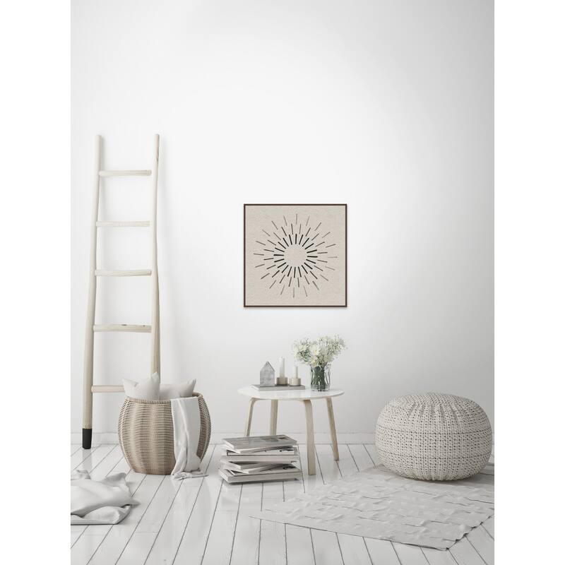 'Wonderful Rays' Floater Framed Painting Print on Canvas - Multi-color