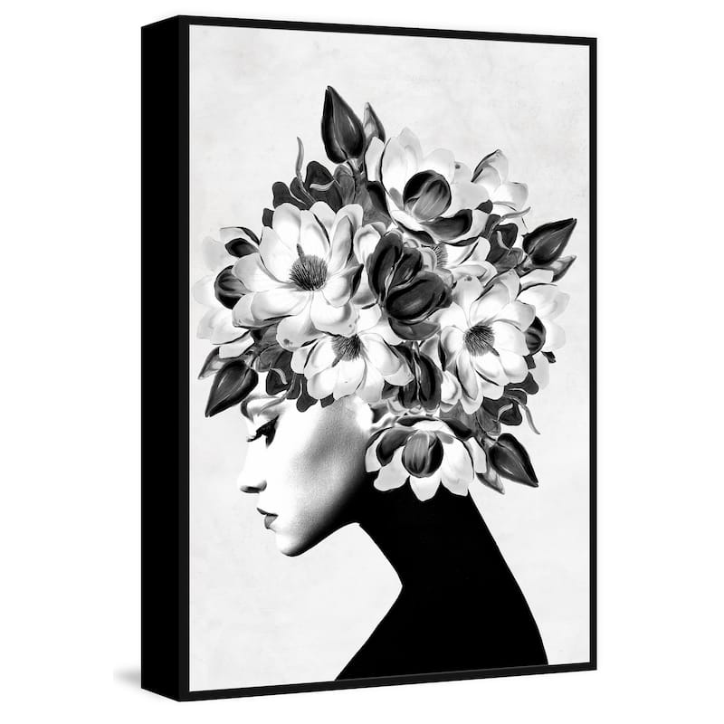 'Mysterious' Floater Framed Painting Print on Canvas - Multi-color