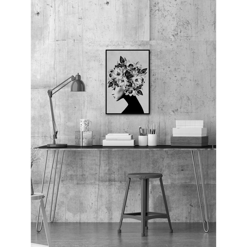 'Mysterious' Floater Framed Painting Print on Canvas - Multi-color