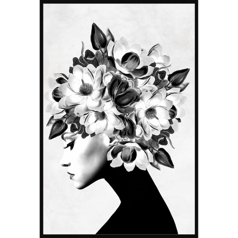 'Mysterious' Floater Framed Painting Print on Canvas - Multi-color