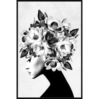 'Mysterious' Floater Framed Painting Print on Canvas - Multi-color