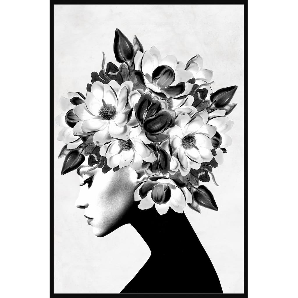'Mysterious' Floater Framed Painting Print on Canvas - Multi-color