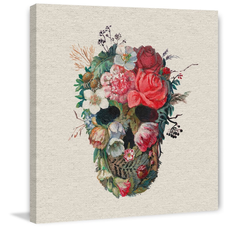 'Flower Face' Painting Print on Wrapped Canvas - Multi-Color