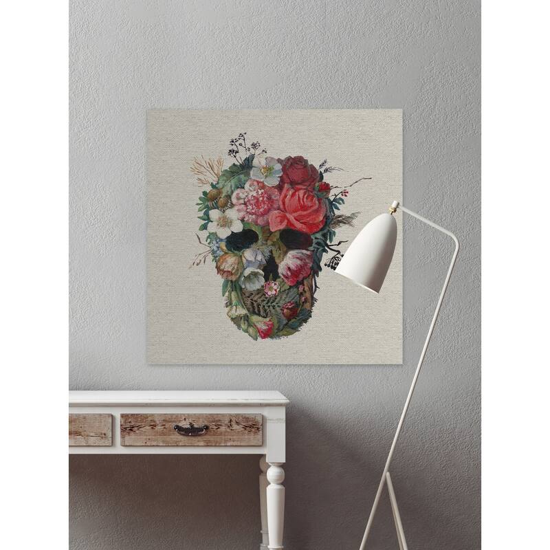 'Flower Face' Painting Print on Wrapped Canvas - Multi-Color