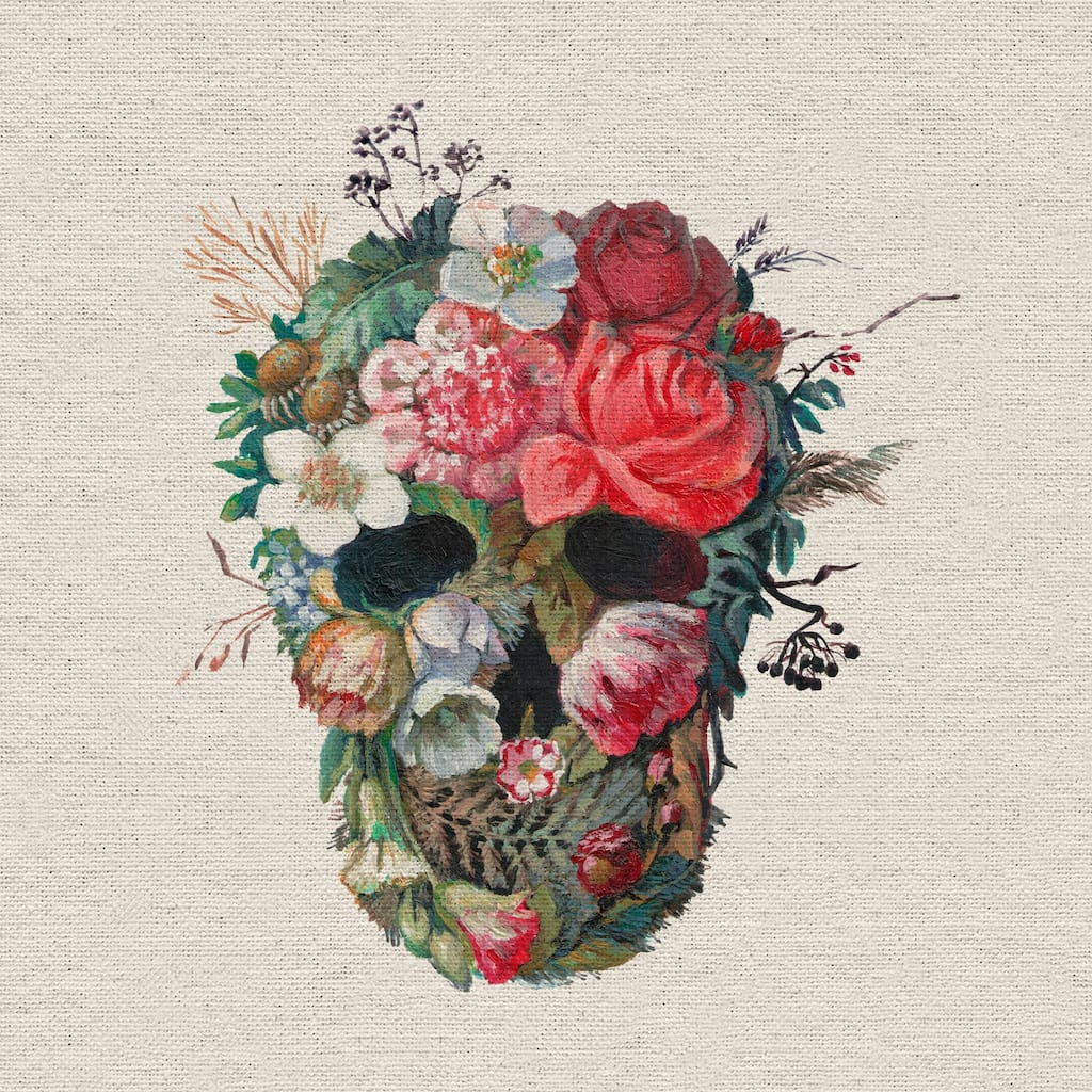 'Flower Face' Painting Print on Wrapped Canvas - Multi-Color