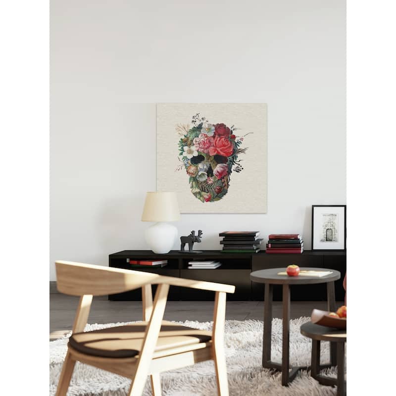'Flower Face' Painting Print on Wrapped Canvas - Multi-Color