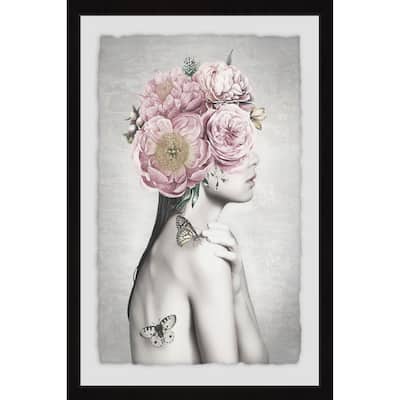 Marmont 'Pink Flower Turban' Framed Painting Wall Print - Multi-Color