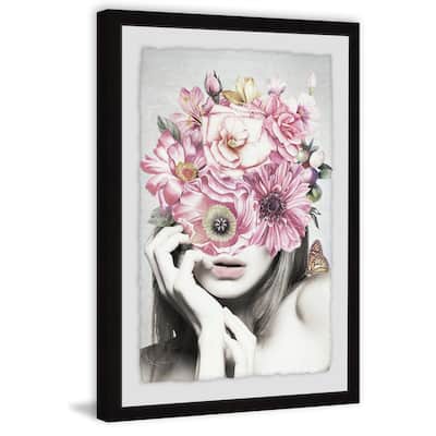 Pink Floral Beauty' Framed Painting Print - Multi-Color
