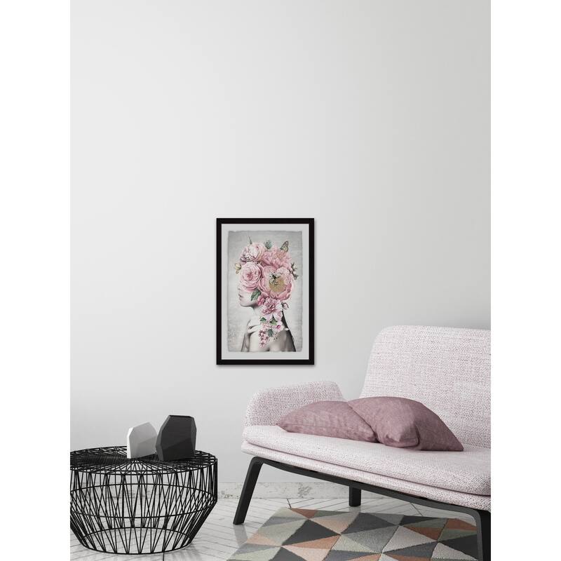 Floral Hair' Framed Painting Print - Multi-Color