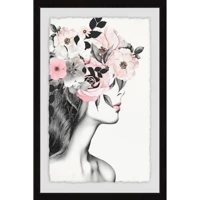 'Pink Lips II' Framed Painting Print - Multi-Color