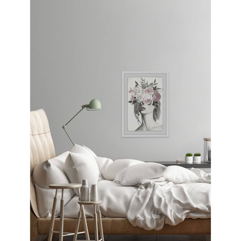 'Smokey Flower Crown II' Framed Painting Print - Multi-Color