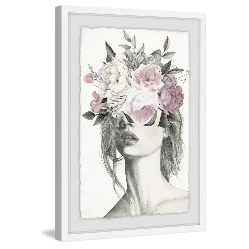 'Smokey Flower Crown II' Framed Painting Print - Multi-Color