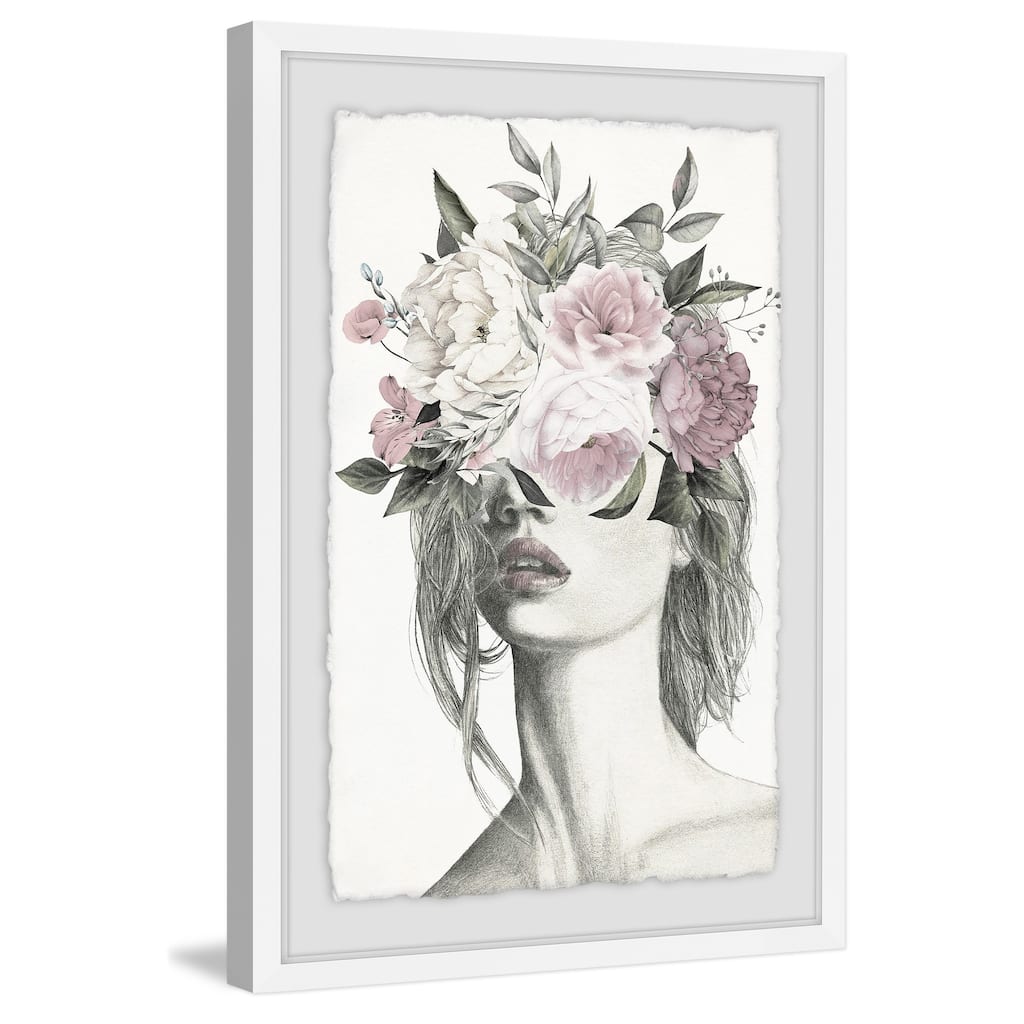 'Smokey Flower Crown II' Framed Painting Print - Multi-Color