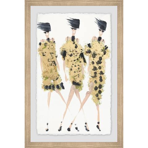 Marmont Hill - Handmade Yellow Dotted Dress Framed Print
