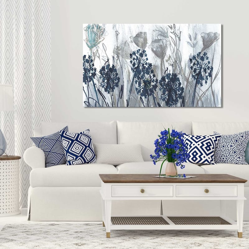 "Indigo Field" by Susan Jill Print on Canvas - Blue