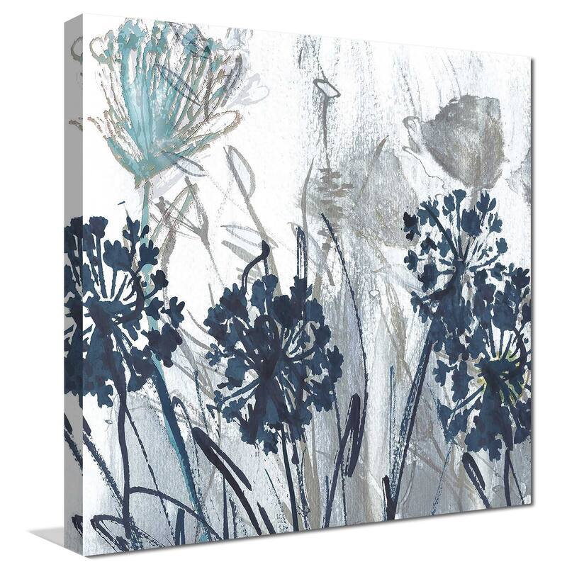 "Indigo Field 1" by Susan Jill Print on Canvas - Blue