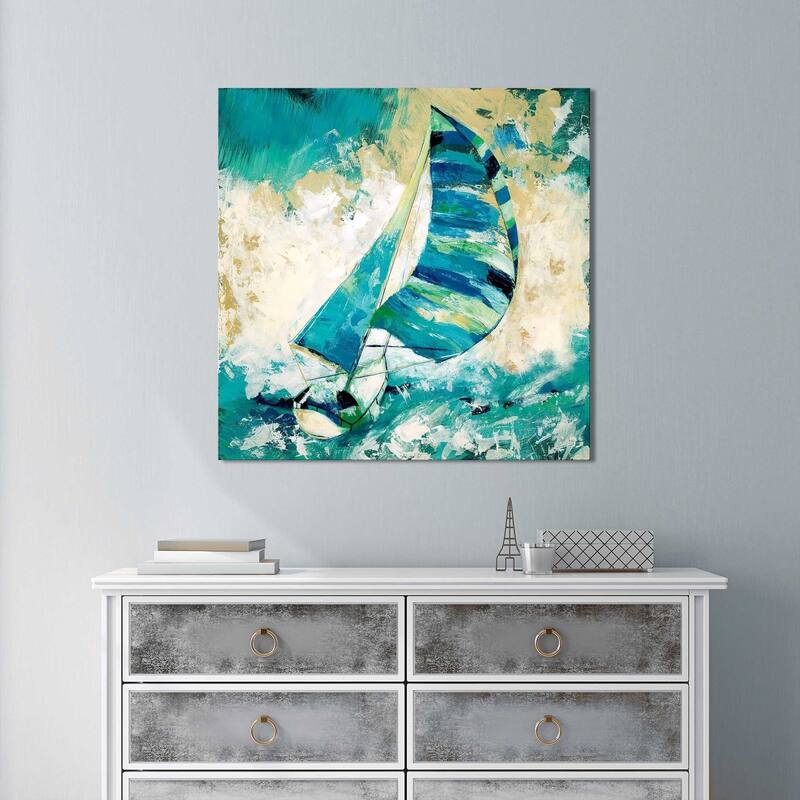 "Blue Water Regatta" by Tava Studios Print on Canvas - Blue