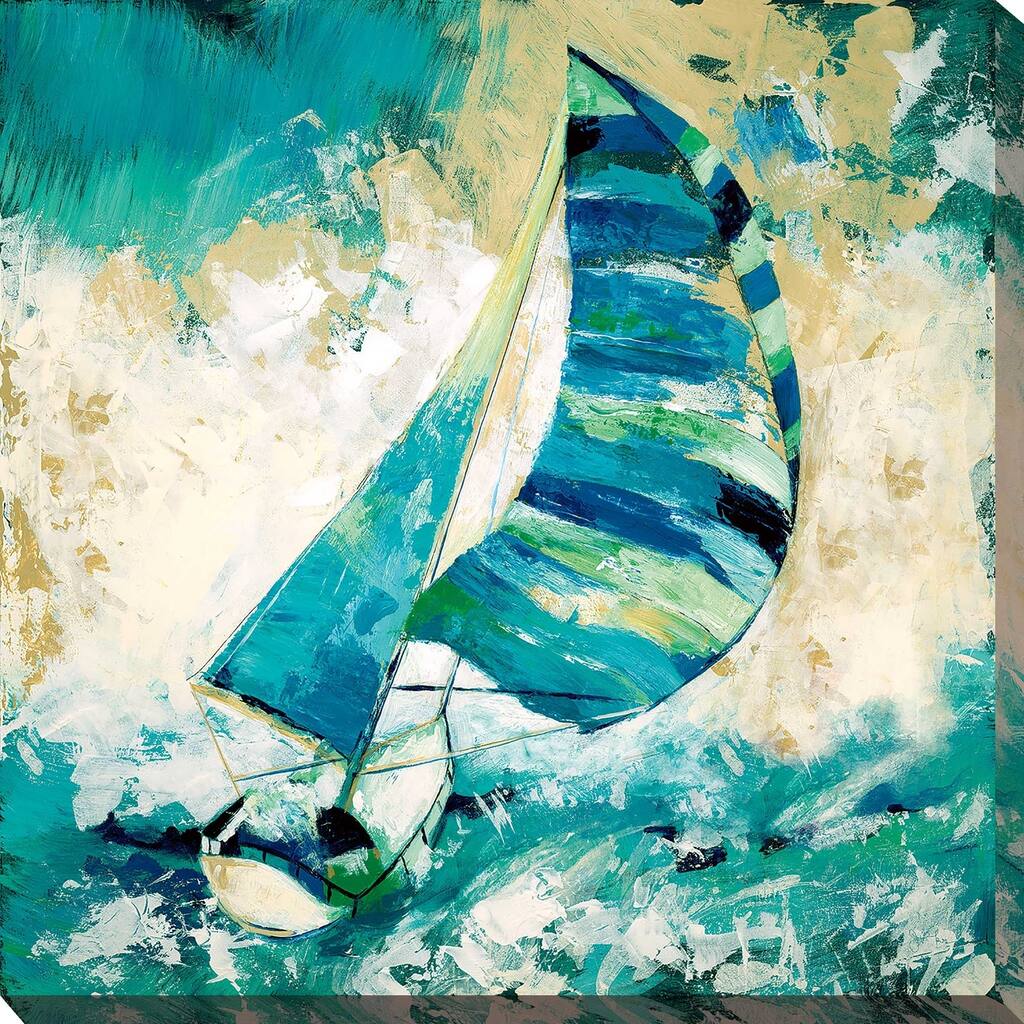 "Blue Water Regatta" by Tava Studios Print on Canvas - Blue