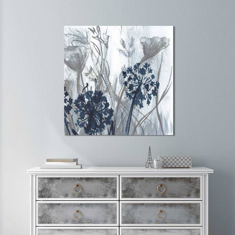 "Indigo Field 2" by Susan Jill Print on Canvas - Blue