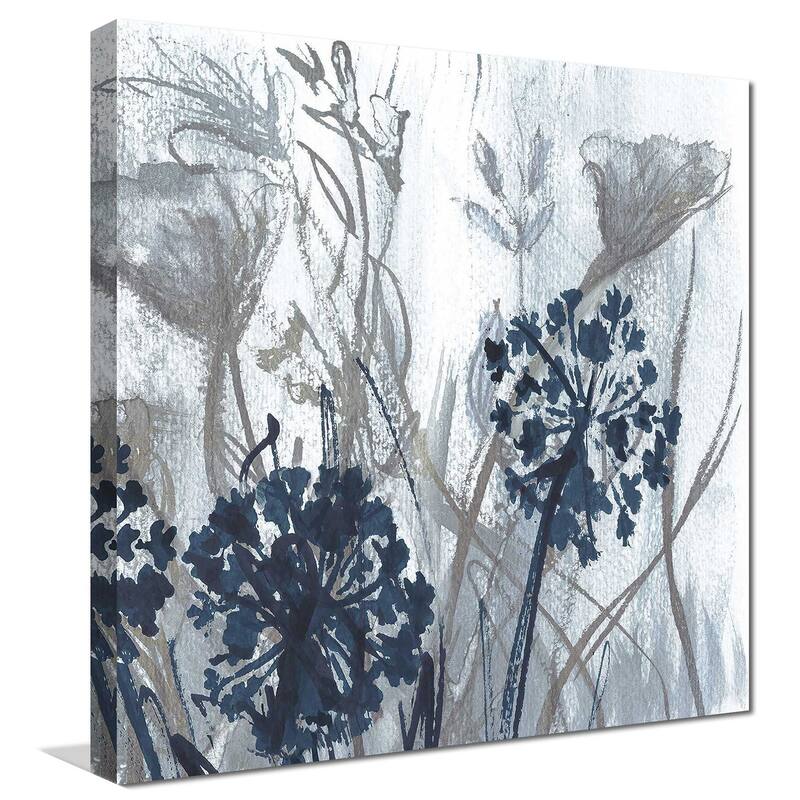 "Indigo Field 2" by Susan Jill Print on Canvas - Blue