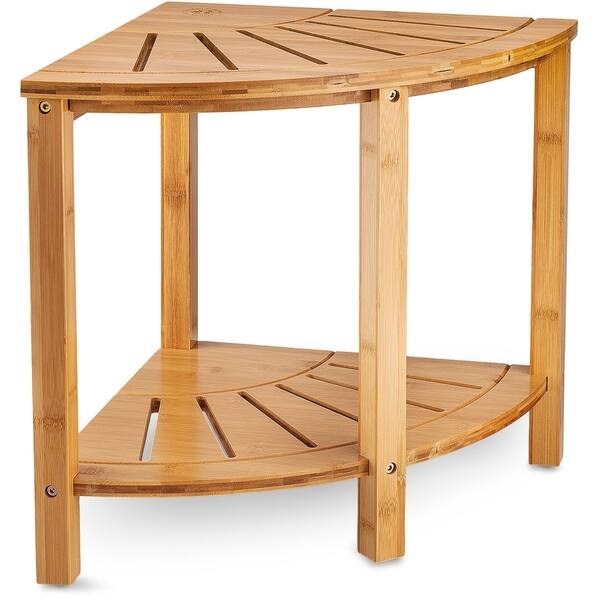 Corner Shower Bench With Shelves For Home Decor For Indoor Outdoor Overstock 24126477