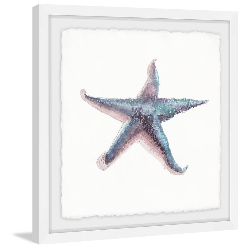 Blue Starfish' Framed Painting Print - Multi-Color