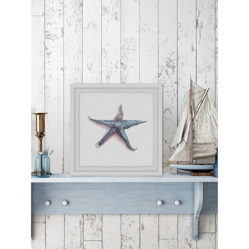 Blue Starfish' Framed Painting Print - Multi-Color
