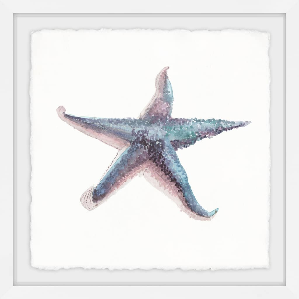 Blue Starfish' Framed Painting Print - Multi-Color