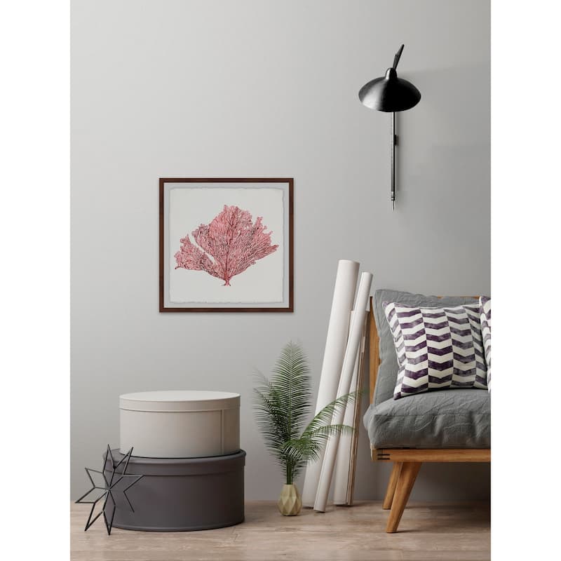 Pink Rose Embossed' Framed Painting Print - Multi-Color