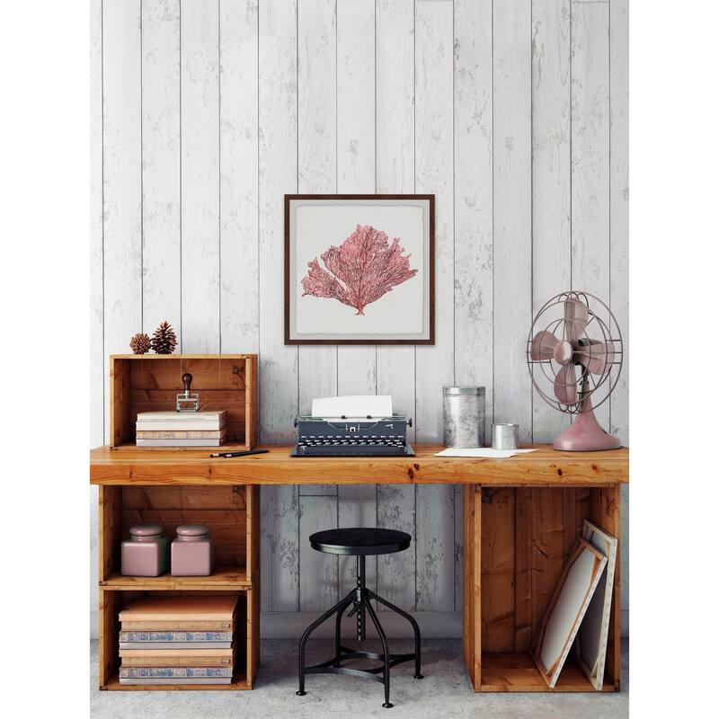Pink Rose Embossed' Framed Painting Print - Multi-Color