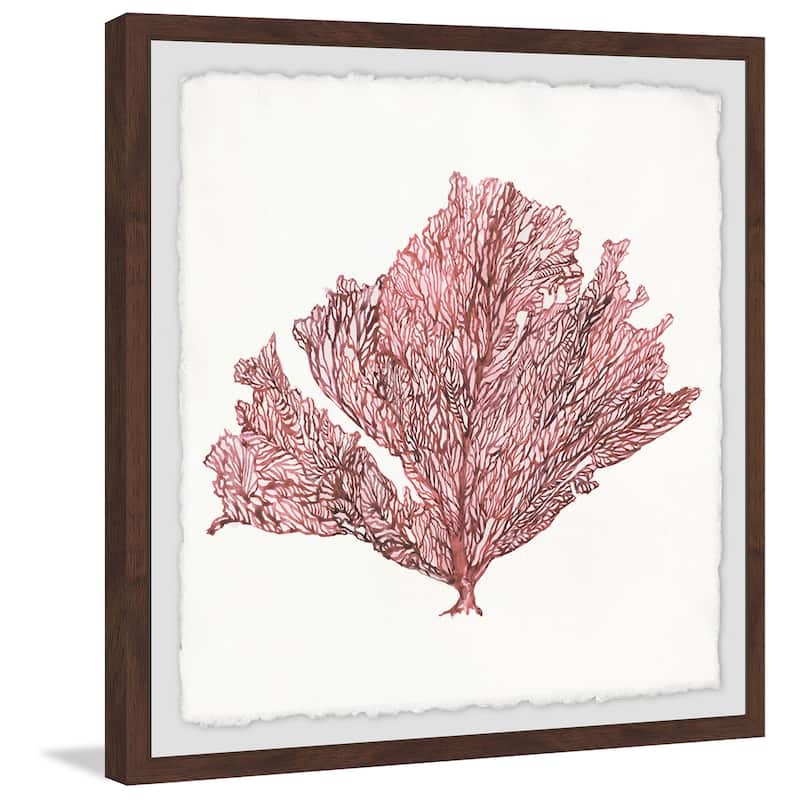 Pink Rose Embossed' Framed Painting Print - Multi-Color