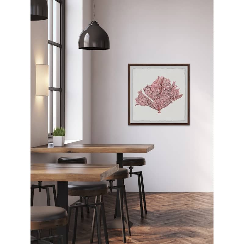 Pink Rose Embossed' Framed Painting Print - Multi-Color