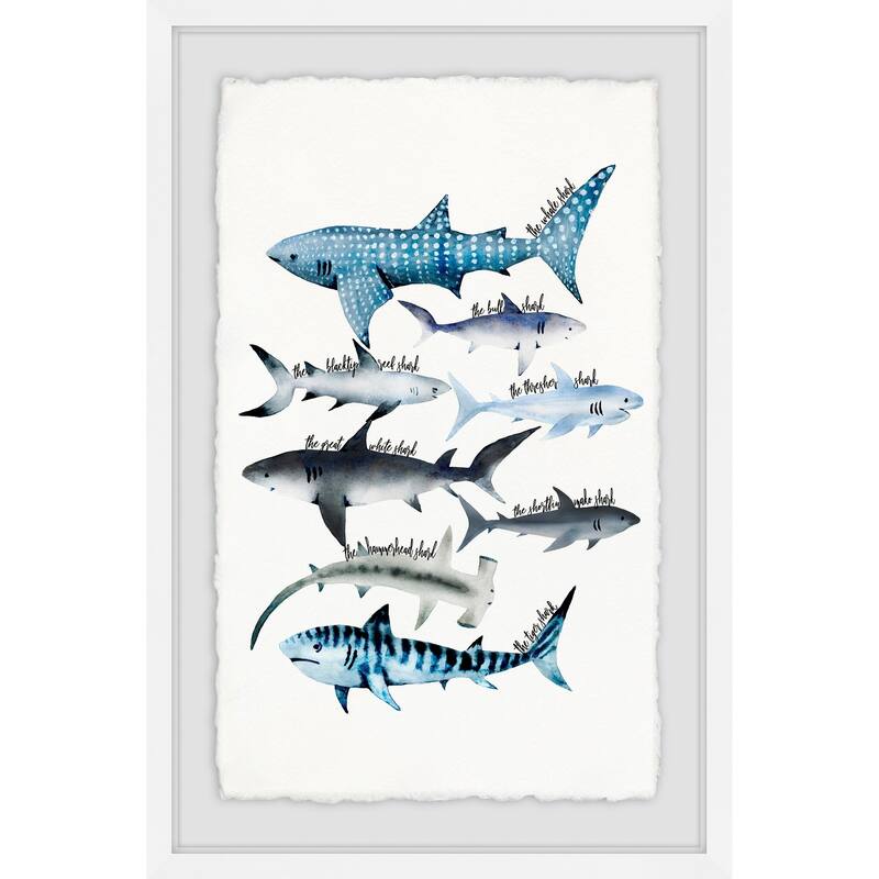 'Gills and Fins' Framed Painting Print - Multi-Color