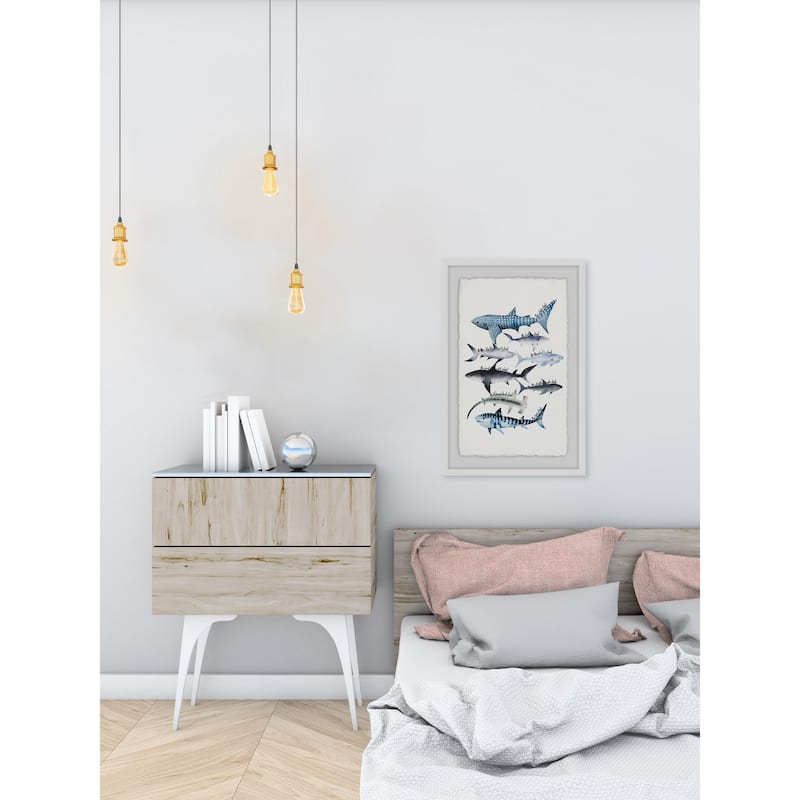'Gills and Fins' Framed Painting Print - Multi-Color