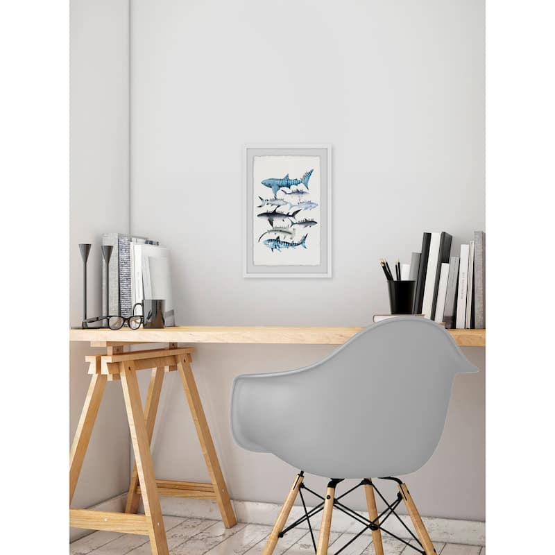 'Gills and Fins' Framed Painting Print - Multi-Color