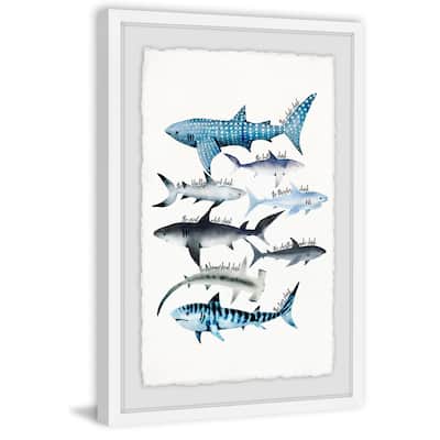 'Gills and Fins' Framed Painting Print - Multi-Color