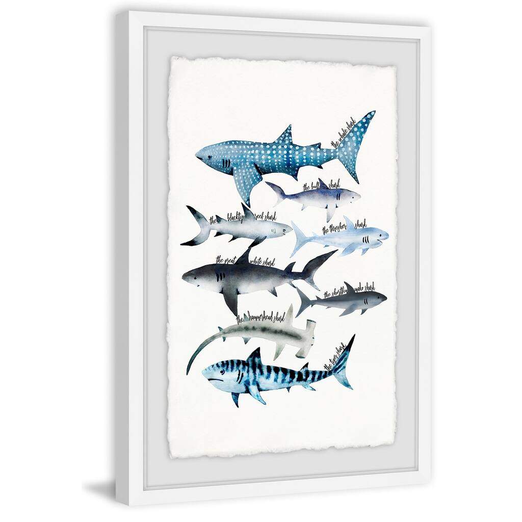 'Gills and Fins' Framed Painting Print - Multi-Color