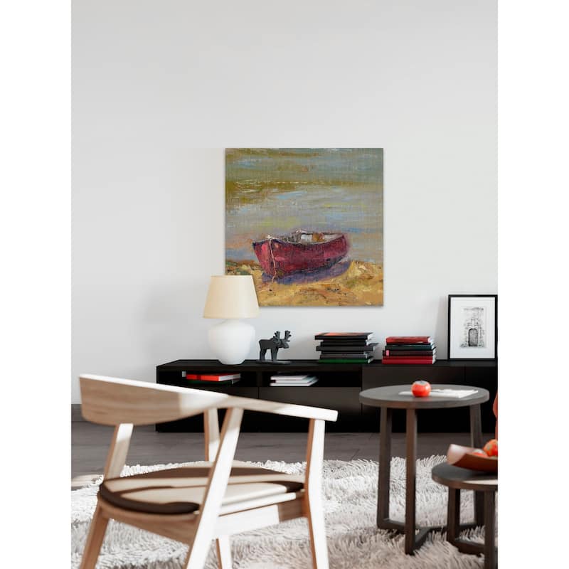 'Beached Red' Painting Print on Wrapped Canvas - Multi-Color