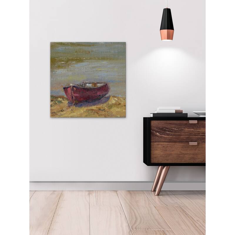 'Beached Red' Painting Print on Wrapped Canvas - Multi-Color