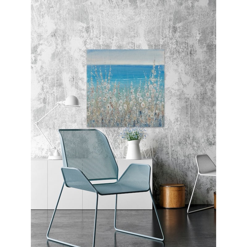 'Flowers by the Sea II' Painting Print on Wrapped Canvas - Multi-Color