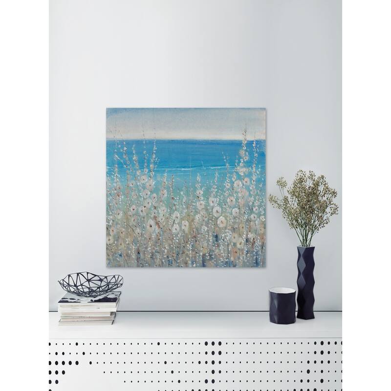 'Flowers by the Sea II' Painting Print on Wrapped Canvas - Multi-Color