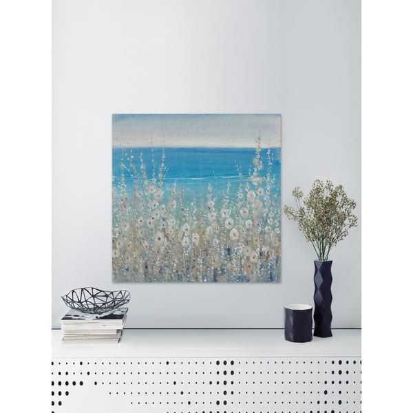 Marmont Hill Handmade Flowers By The Sea Ii Print On Wrapped Canvas Overstock 24126607