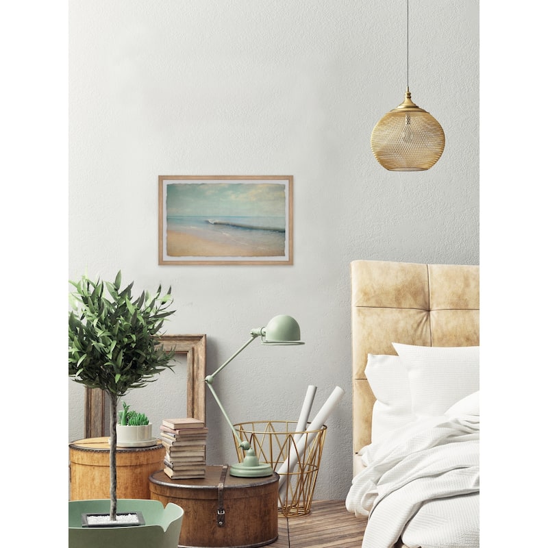 'One Wave' Framed Painting Print - Multi-Color
