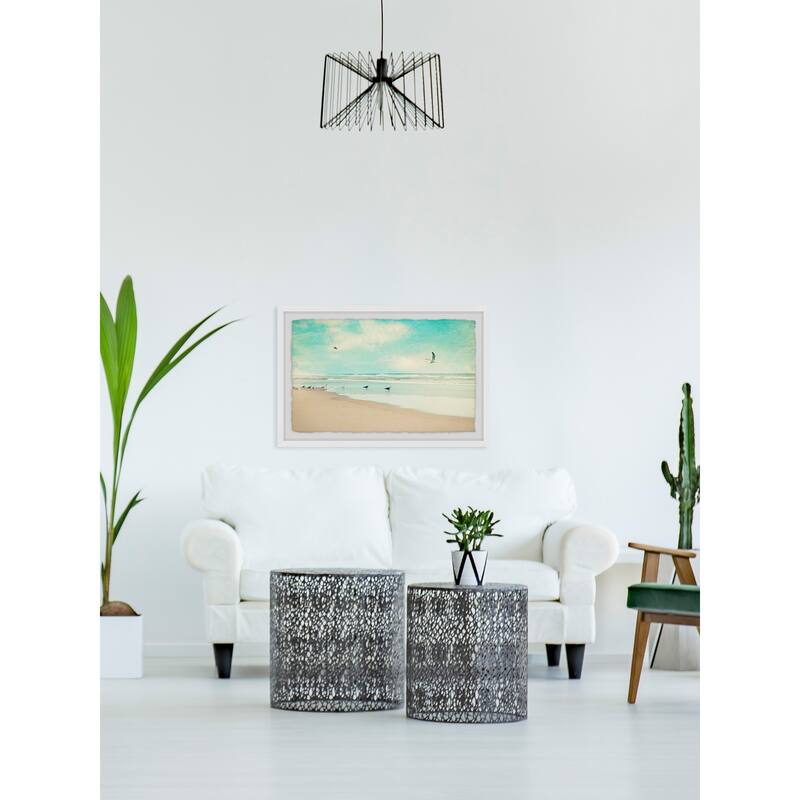 'Morning Beach' Framed Painting Print - Multi-Color