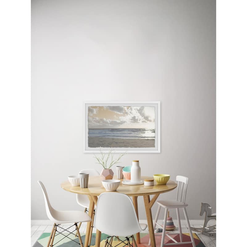 'Serene Sea III' Framed Painting Print - Multi-Color