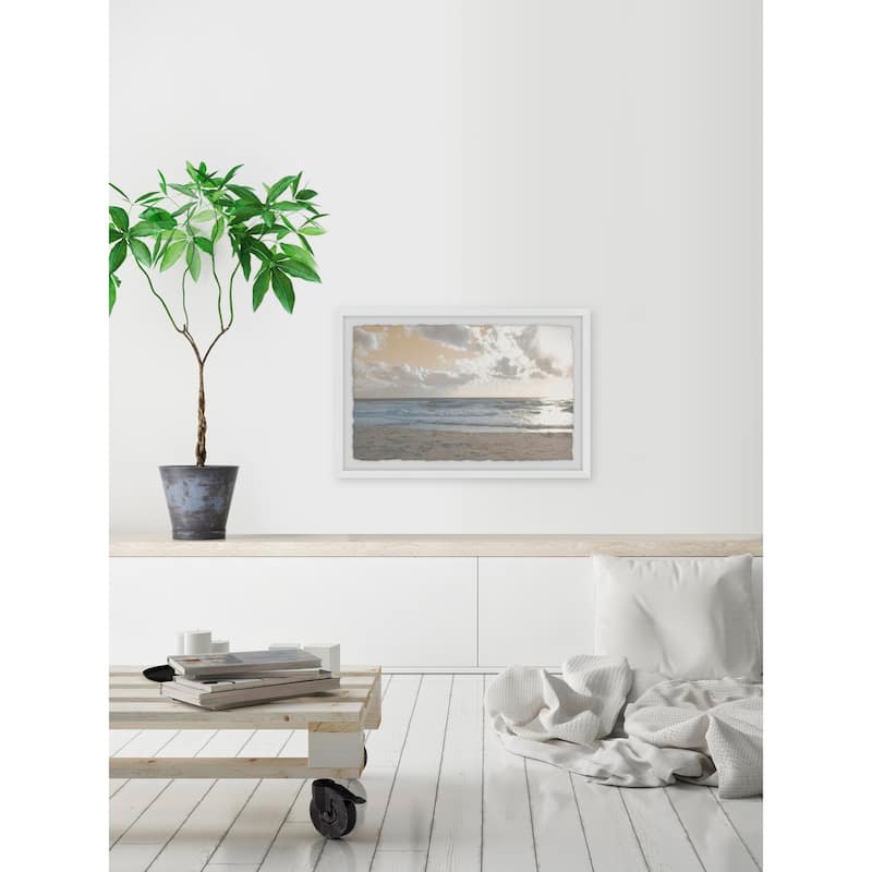 'Serene Sea III' Framed Painting Print - Multi-Color