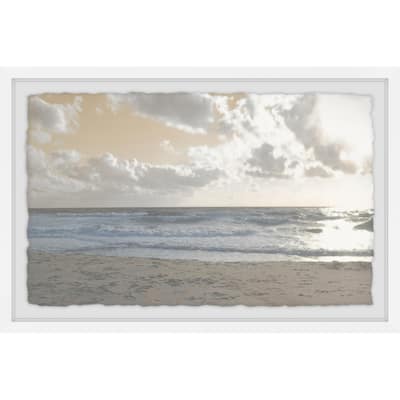'Serene Sea III' Framed Painting Print - Multi-Color