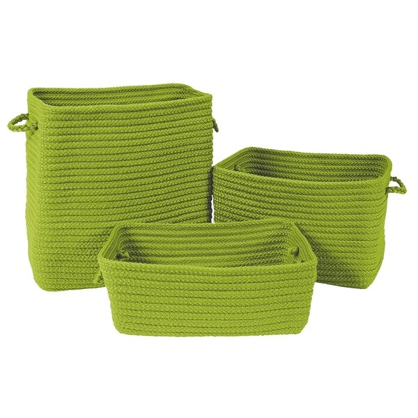 Modern Farmhouse 3-Piece Basket Set - Limelight