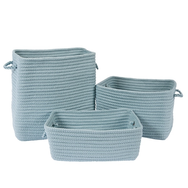 Modern Farmhouse 3-Piece Basket Set - Frost